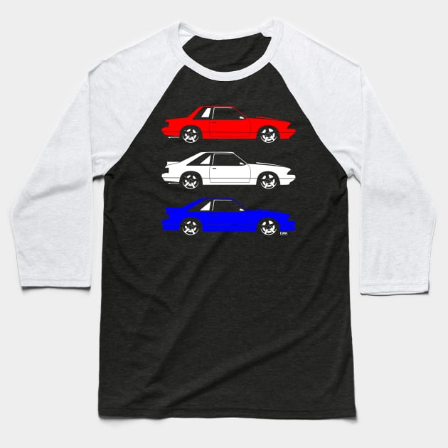 Fox Body Ford Mustang Baseball T-Shirt by LYM Clothing